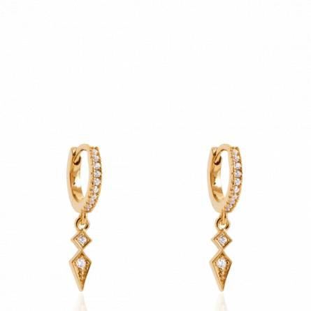 Boucles d'oreilles femme plaqué or Chalida créoles