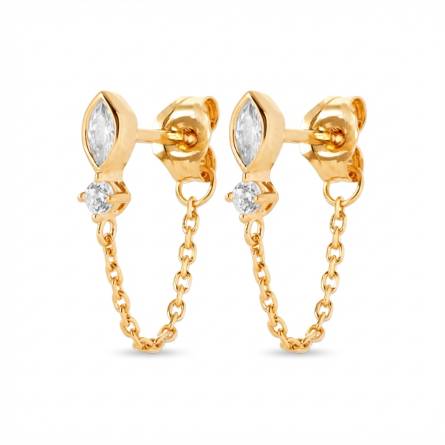 Boucles d'oreilles femme plaqué or Fazi
