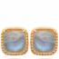 Boucles d'oreilles femme plaqué or Feliz carrée bleu mini