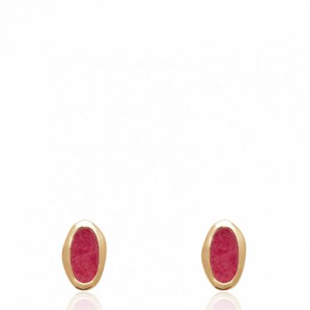 Boucles d'oreilles femme plaqué or Inbo rouge