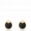 Boucles d'oreilles femme plaqué or Notile ronde noir mini