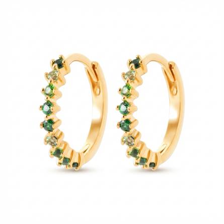 Boucles d'oreilles femme plaqué or Nyce créoles vert