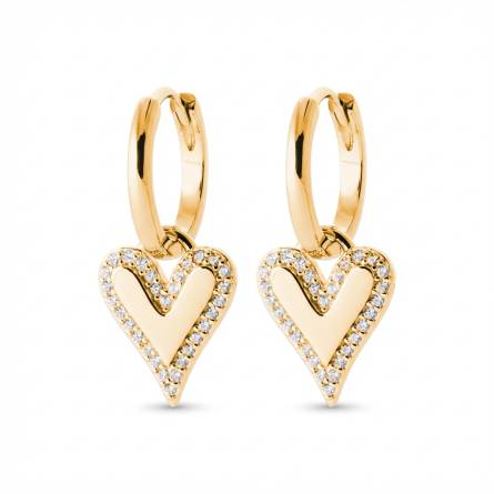 Boucles d'oreilles femme plaqué or Osiara coeur