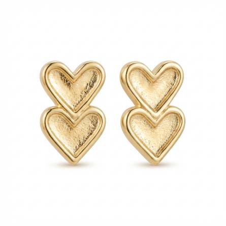 Boucles d'oreilles femme plaqué or Tearai coeur