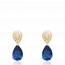 Boucles d'oreilles femme plaqué or Thil bleu mini