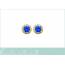 Boucles d'oreilles femme plaqué or Valat ronde bleu 2