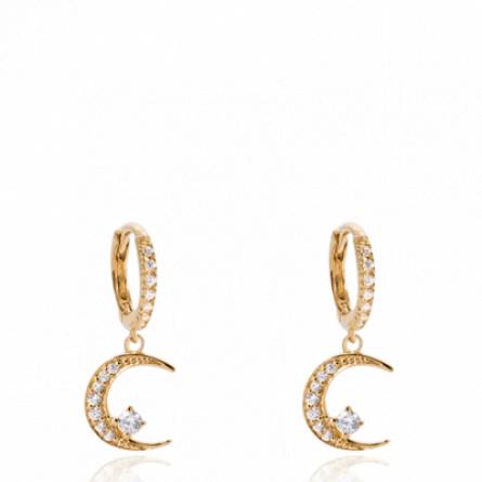 Boucles d'oreilles femme plaqué or Velen demi lune