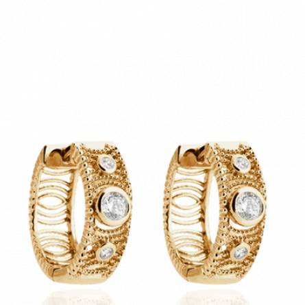 Boucles d'oreilles femme plaqué or Wechana créoles