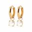 Boucles d'oreilles femme plaqué or Zeyou créoles blanc 2