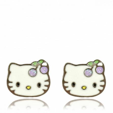 Boucles d'oreilles Hello Kitty cerise 