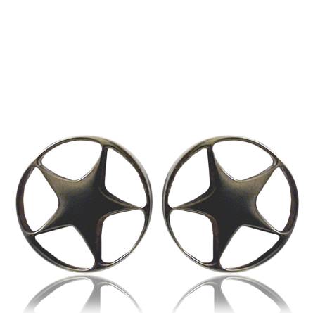 Boucles d'oreilles homme argent Abiel gris