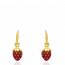 Boucles d'oreilles or dormeuses fraise mini