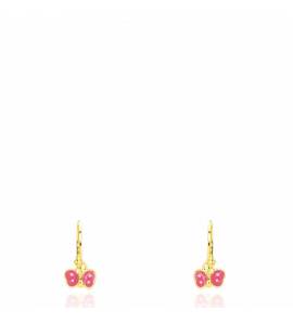 Boucles d'oreilles or papillon rose