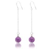 Boucles d'oreilles pendant cristal mauve Patricius