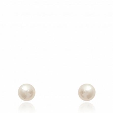 Boucles d'oreilles perle beige majorque 3