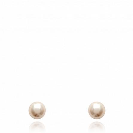 Boucles d'oreilles perle beige majorque 7