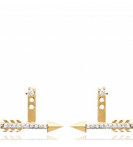 Boucles D'oreilles Plaqué Or Flèche Gemma