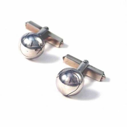 Boutons de Manchettes homme argent Petanque