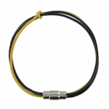 Bracciale donna cuoio 3 giallo