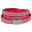 Bracciale donna cuoio Plat triple rosa mini