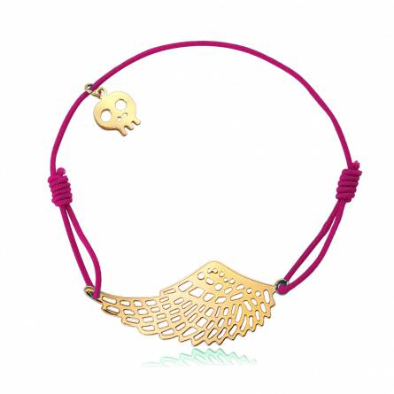 Bracciale donna metallo dorato Mota dentelle rosa