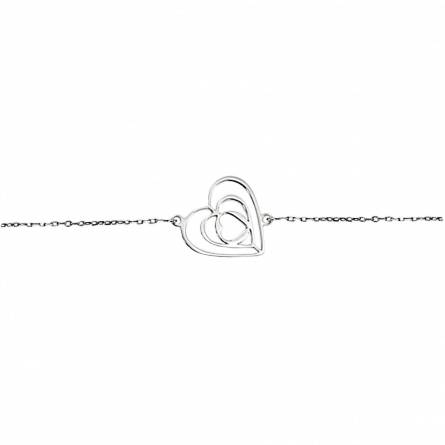 Bracciale donna metallo rodiato Coeur fusion cuore