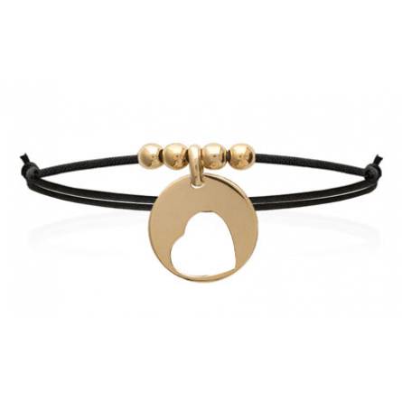 Bracciale donna placato in oro  éclipsé cuore nero