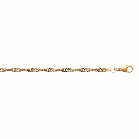 Bracciale donna placato in oro Singapour 2 intercciato