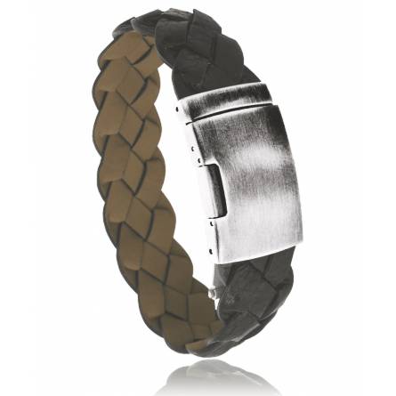Bracciale uomo acciaio Angara marrone