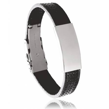 Bracciale uomo acciaio Basco nero