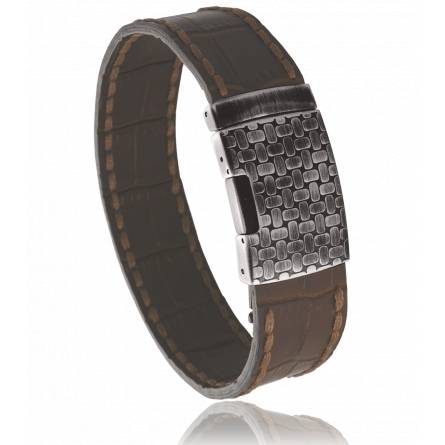 Bracciale uomo acciaio marrone