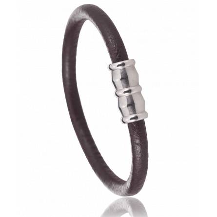 Bracciale uomo acciaio Paterno marrone