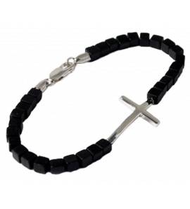 Bracciale uomo argento Gothique  nero