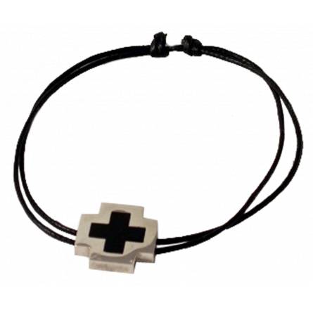 Bracciale uomo argento Pacôme nero