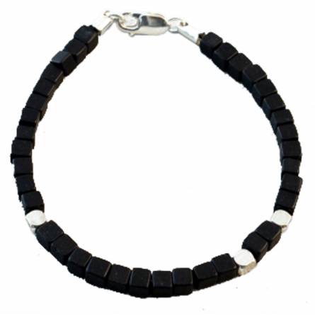 Bracciale uomo argento Séquentielle  nero