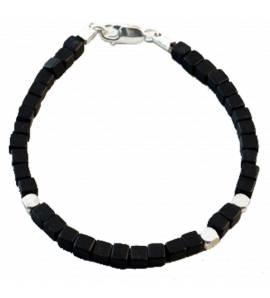 Bracciale uomo argento Séquentielle  nero