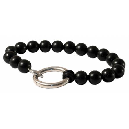 Bracciale uomo argento Tibetain  nero