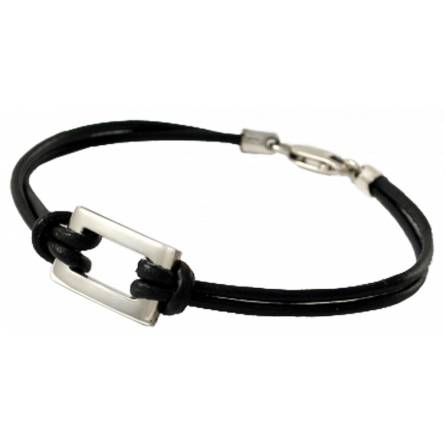 Bracciale uomo cuoio Acacius nero