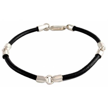 Bracciale uomo cuoio Adonai nero