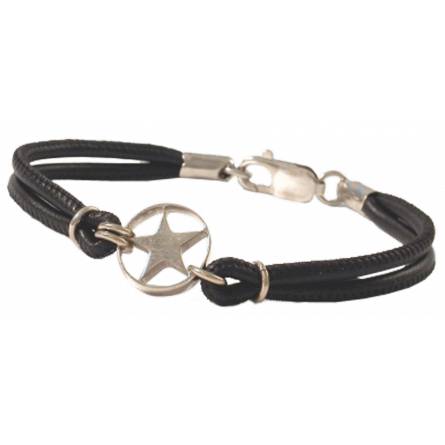 Bracciale uomo cuoio Etoiles  nero