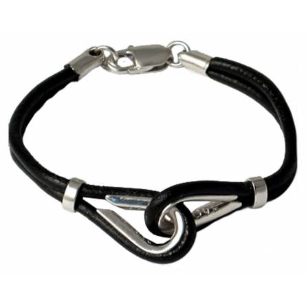 Bracciale uomo cuoio Pavel nero