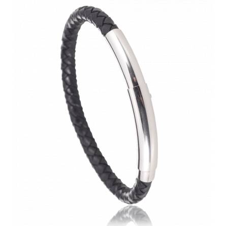 Bracciale uomo cuoio Prato nero