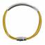 Bracelet 3 brins cuir jaune tube acier mini