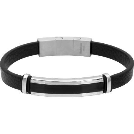 Bracelet acier et cuir Denor