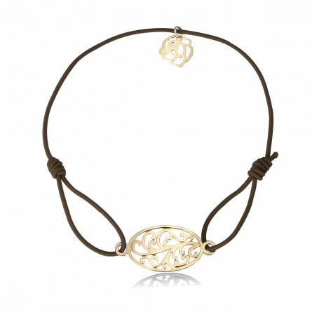 Bracelet élastique Marron florale Tramy