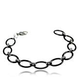 Bracelet anneaux céramique noir Francine