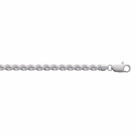 Bracelet argent rhodié maille corde 5 mm 