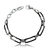 Bracelet céramique noir maille carrée