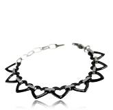 Bracelet coeurs céramique noir Marion