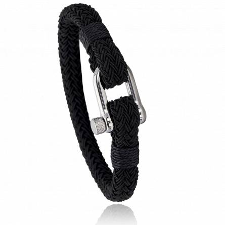 Bracelet corde et acier Jerian black